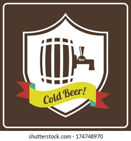 beer design over  brown  background vector illustration  
