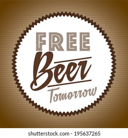 Beer design over brown background, vector illustration