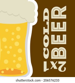 beer design over  brown background vector illustration