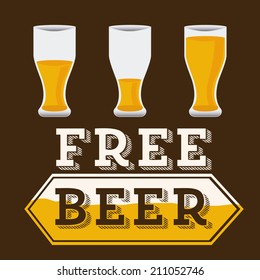 beer design over  brown background vector illustration