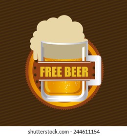 Beer design over brown background, vector illustration.