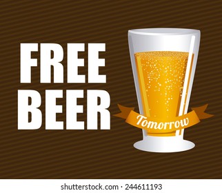 Beer design over brown background, vector illustration.