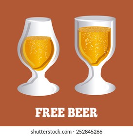 Beer design over brown background, vector illustration.