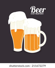 Beer design over gray background, vector illustration