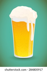 Beer design over green background,vector illustration.