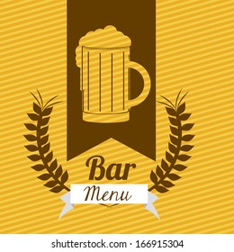 beer design over  lineal background vector illustration 