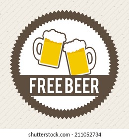beer design over  lineal background vector illustration