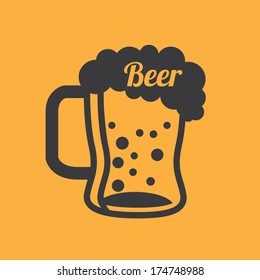 beer design over orange  background vector illustration  