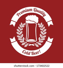 beer design over red  background vector illustration  
