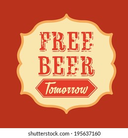 Beer design over red background, vector illustration