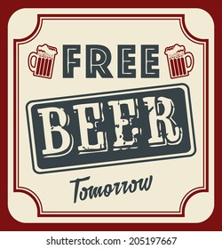 beer design over red background vector illustration