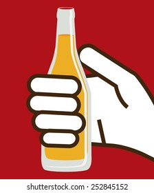 Beer design over red background, vector illustration.