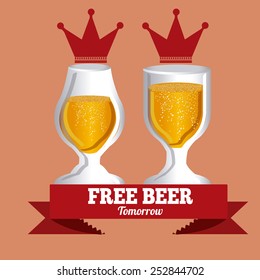 Beer design over salmon background, vector illustration.