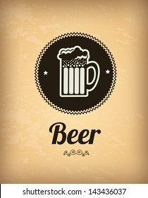 beer design over vintage  background vector illustration