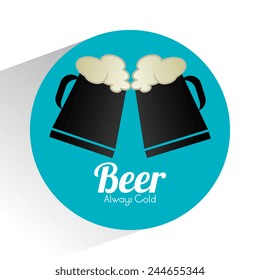 Beer design over white background, vector illustration.