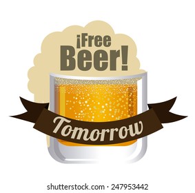 Beer design over white background, vector illustration.