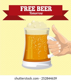 Beer design over white background, vector illustration.