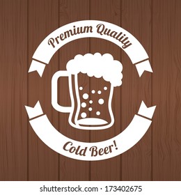 beer design over wooden  background vector illustration  