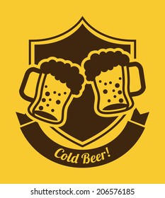 beer design over yellow  background vector illustration