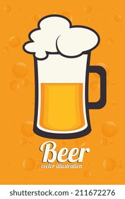 Beer design over yellow background, vector illustration