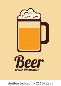 Beer design over yellow background, vector illustration