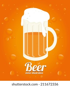 Beer design over yellow background, vector illustration