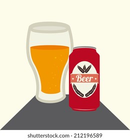 Beer design over yellow background, vector illustration