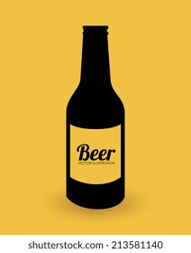 Beer design over yellow background,vector illustration