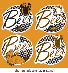 Beer design set. Four beer label for  design.