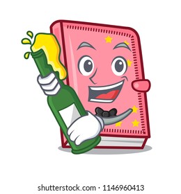 With beer diary mascot cartoon style