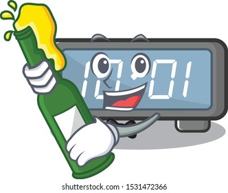 With beer digital clock on a cartoon chair