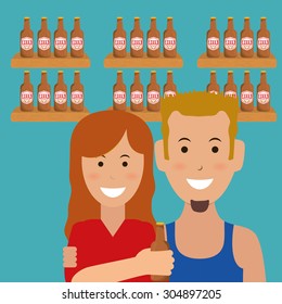 Beer digital design, vector illustration 10 eps graphic