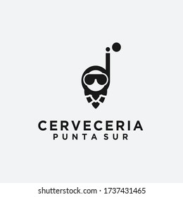 beer diver logo design vector illustration on white background