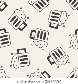 beer doodle drawing seamless pattern background