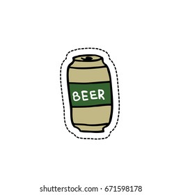 beer doodle icon, sticker