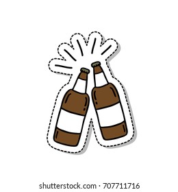 beer doodle icon, sticker