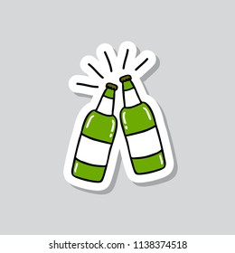 beer doodle sticker icon