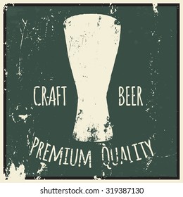 Beer. Drawing by hand. Vintage style sketch. Grunge label.