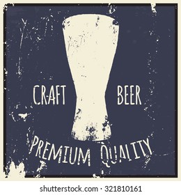 Beer. Drawing by hand. Vintage style sketch. Grunge label.