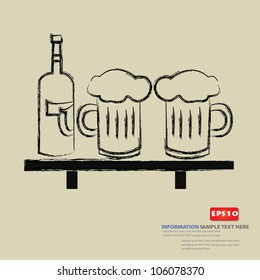 Beer drawing,Vector