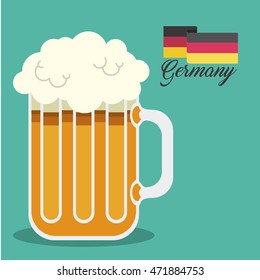 beer drink ale germany vector illustration design
