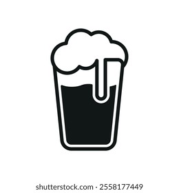 Beer drink bottle glass icon features clean lines and elegance enhancing any digital concept