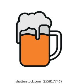 Beer drink bottle glass icon features clean lines and elegance enhancing any digital concept