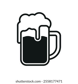 Beer drink bottle glass icon features clean lines and elegance enhancing any digital concept