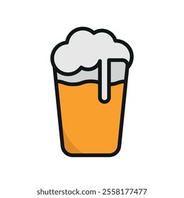 Beer drink bottle glass icon features clean lines and elegance enhancing any digital concept