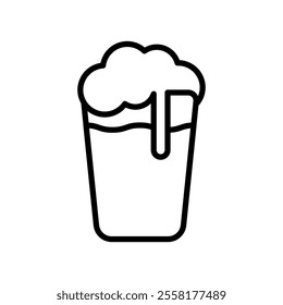 Beer drink bottle glass icon features clean lines and elegance enhancing any digital concept