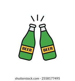 Beer drink bottle glass icon features clean lines and elegance enhancing any digital concept