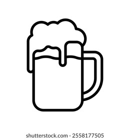 Beer drink bottle glass icon features clean lines and elegance enhancing any digital concept