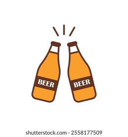 Beer drink bottle glass icon features clean lines and elegance enhancing any digital concept