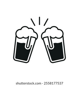 Beer drink bottle glass icon features clean lines and elegance enhancing any digital concept